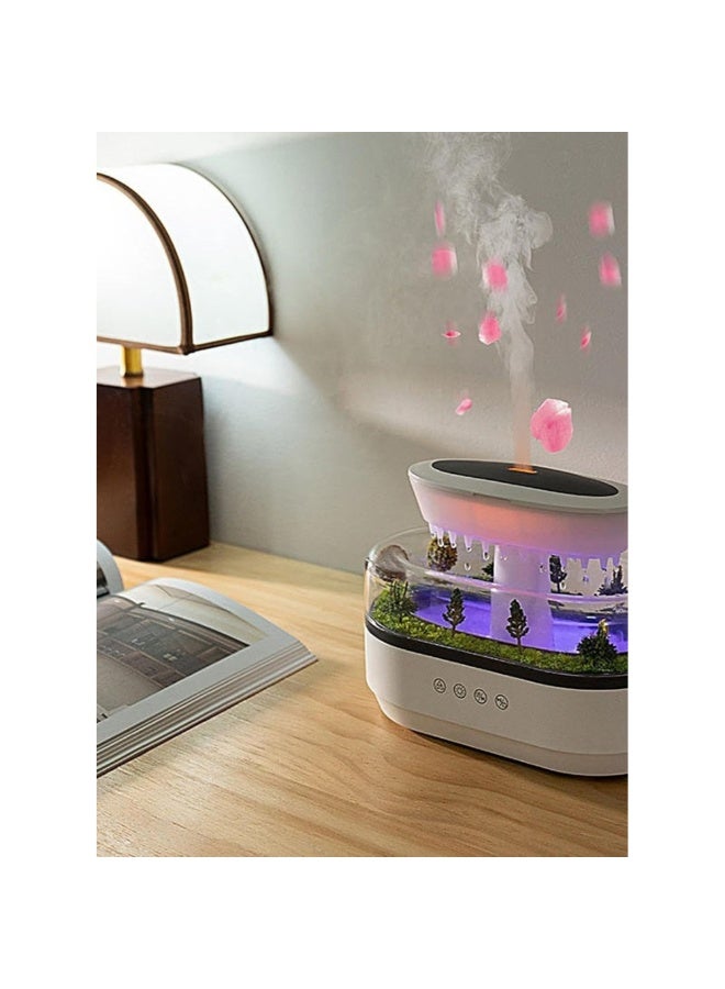 Bedroom Raindrop Humidifiers - Trees Landscape Fragrance Machine,Water Drip Humidifier, Air Humidifier Diffuser With 7 Color Changing Lights For Bedroom Large Room - Image 2